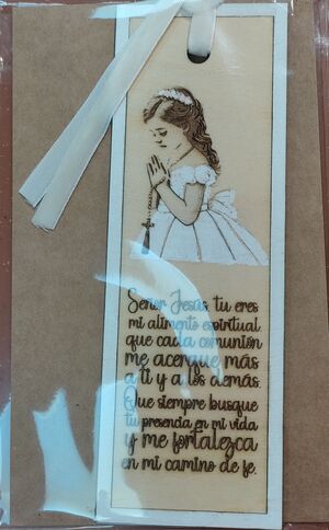 MARCAPÁGINAS COMUNIÓN MADERA NIÑA MOD.1