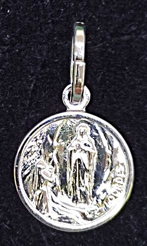 MEDALLA VIRGEN DE LOURDES DE PLATA 11MM