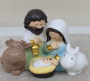 NACIMIENTO INFANTIL RESINA SAGRADA FAMILIA CON ANIMALES 10023274