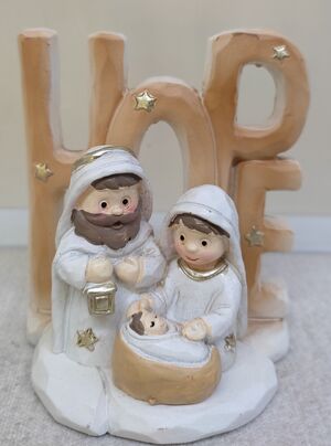 NATIVIDAD EN RESINA CON LA PALABRA HOPE