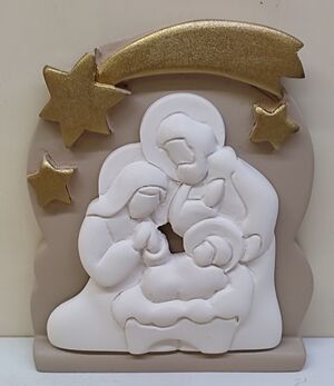 CUADRO BICOLOR NATIVIDAD 7X9 CM CON PIEZA APLICADA