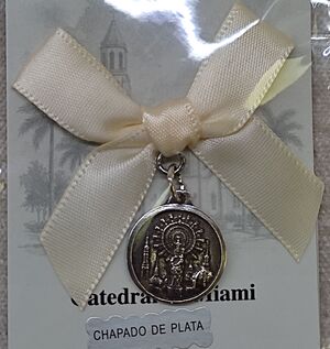 LAZADA CUNA VIRGEN DEL PILAR METAL 18MM BAÑO 5 MICRAS PLATA