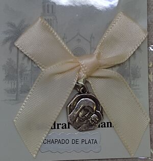 LAZADA CUNA VIRGEN DEL CAMINO METAL 13MM BAÑO 5 MICRAS PLATA