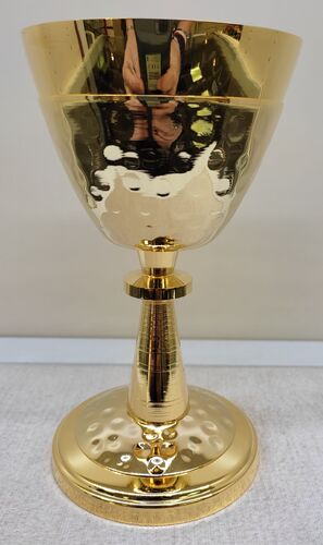 CÁLIZ LISO DECORADO DORADO 14 CM. - 843