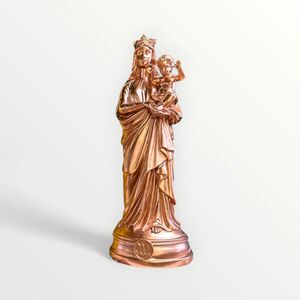 IMAGEN VIRGEN CON NIÑO RESINA 20 CM. COBRE