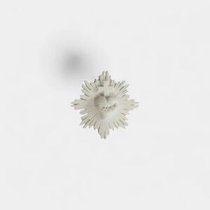 BROCHE SAGRADO CORAZÓN METAL ESMALTADO BLANCO