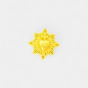 BROCHE SAGRADO CORAZÓN METAL ESMALTADO LIMÓN