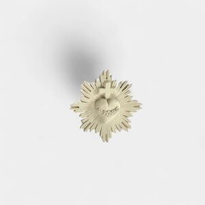 BROCHE SAGRADO CORAZÓN METAL ESMALTADO BEIGE