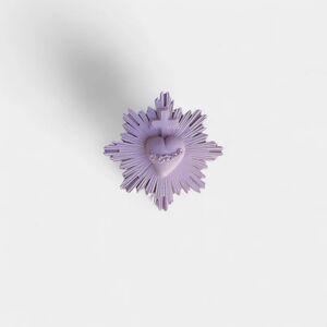 BROCHE SAGRADO CORAZÓN METAL ESMALTADO ROSA PALO