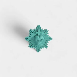 BROCHE SAGRADO CORAZÓN METAL ESMALTADO AZUL SPLASH