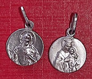 MEDALLA PLATA ESCAPULARIO 13MM PLATA