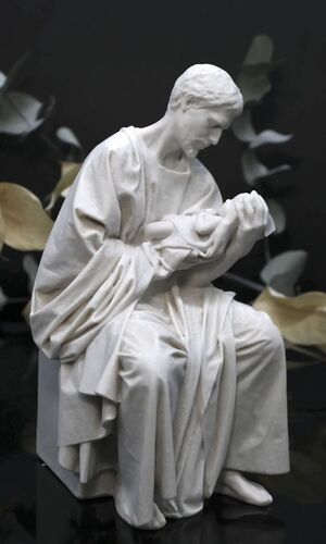 SAN JOSÉ CORAZÓN DE PADRE 20 CM. RESINA Y POLVO MÁRMOL