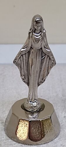 FIGURA VIRGEN MILAGROSA PLATEADA 5 CM. C/BASE NIKEL - 40.089.30 002