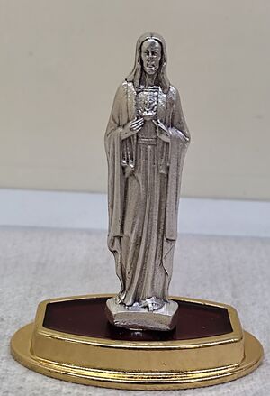FIGURA SAGRADO CORAZÓN JESUS PLATEADA 7 CM. C/BASE ESMALTE/ORO