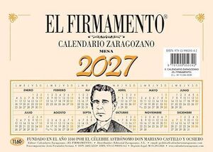 CALENDARIO MESA ZARAGOZANO 2027