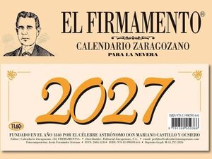 CALENDARIO ZARAGOZANO NEVERA CON IMAN 2027